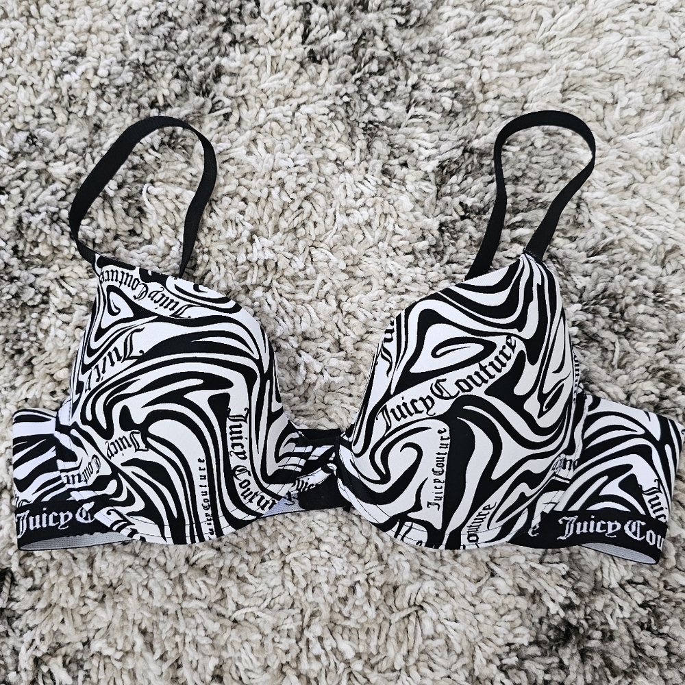 Juicy Couture Black and White Bra 34B